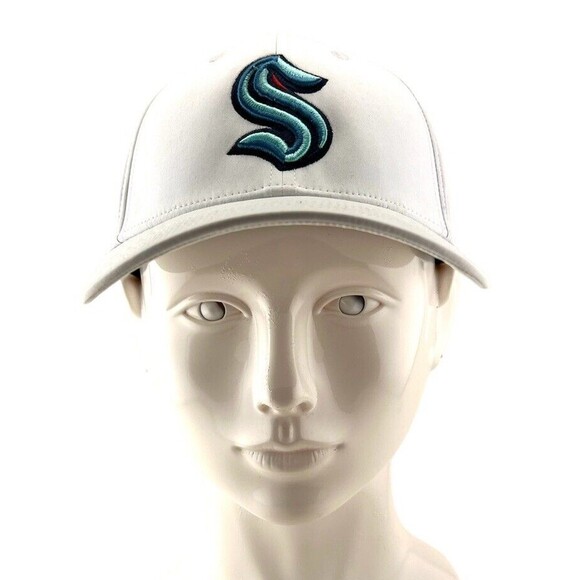Fanatics White Seattle NHL Primary Logo Flex Hat Size S-M - Picture 1 of 8